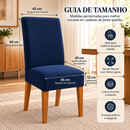 Capa De Cadeira Jantar Azul Marinho Spandex