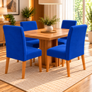Capa De Cadeira Jantar Azul Royal Spandex