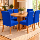 Capa De Cadeira Jantar Azul Royal Spandex