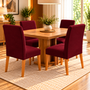 Capa De Cadeira Jantar Vinho Spandex